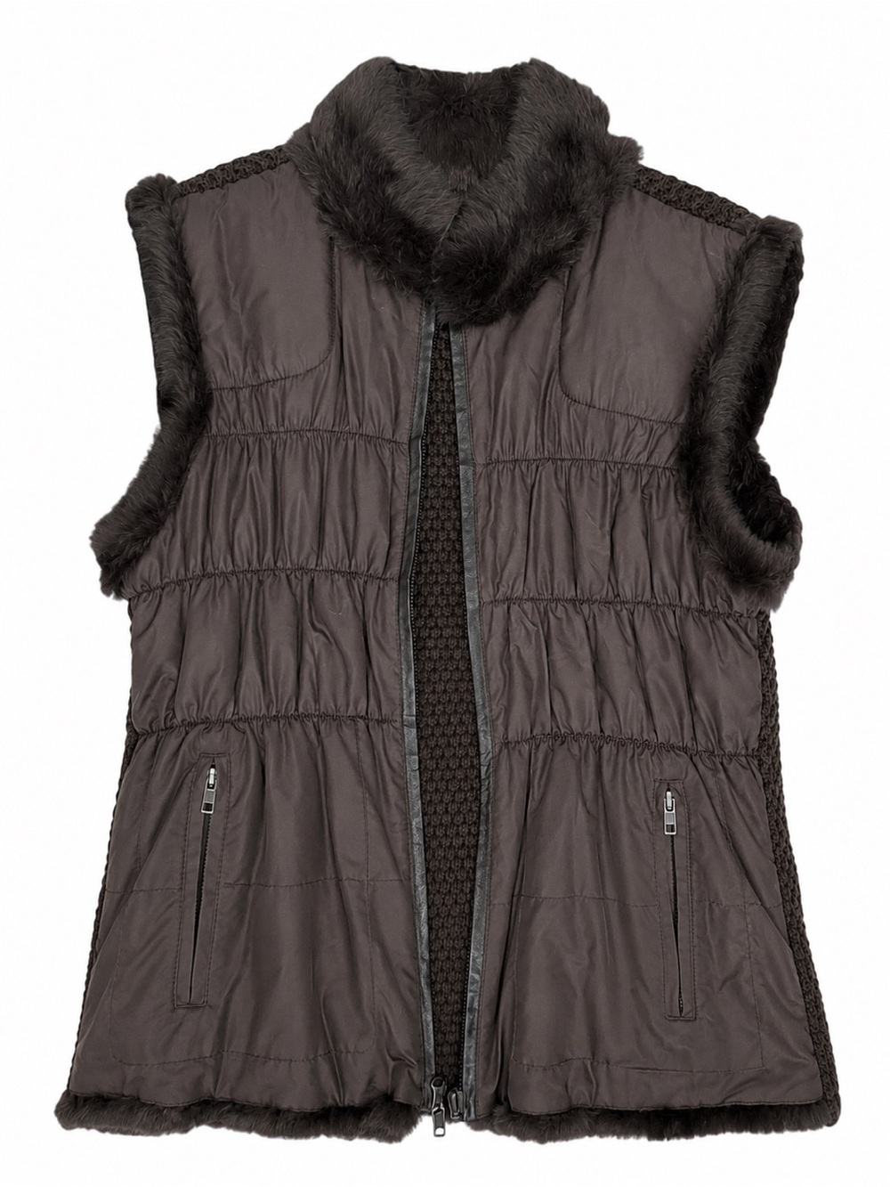 Linda Richards Luxury Genuine Rabbit Fur Reversible Vest – Size XL - Picture 6 of 9
